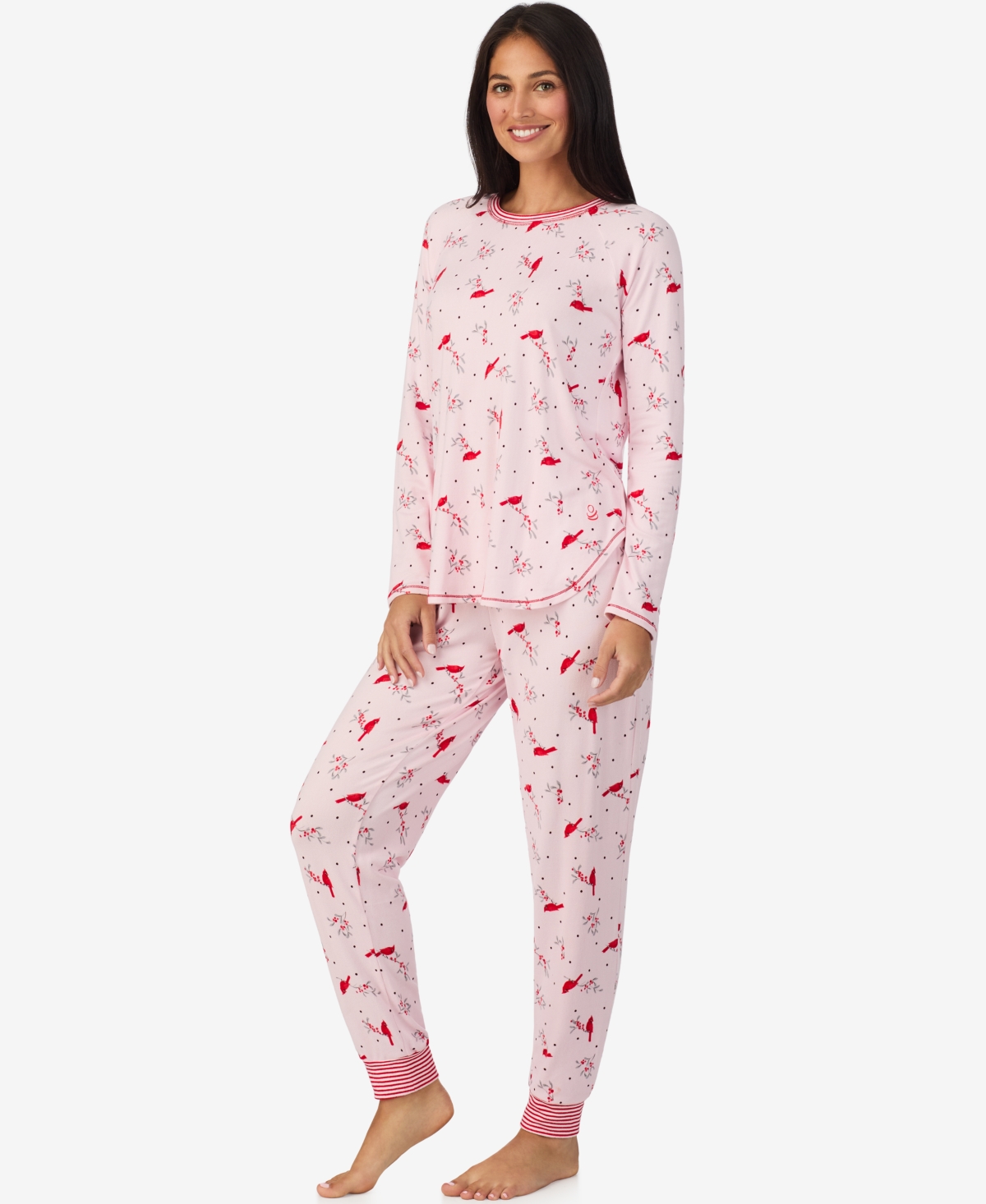 Cuddl Duds Women's 2-piece Brushed Sweater Knit Long Sleeve Jogger Pajama Set In White