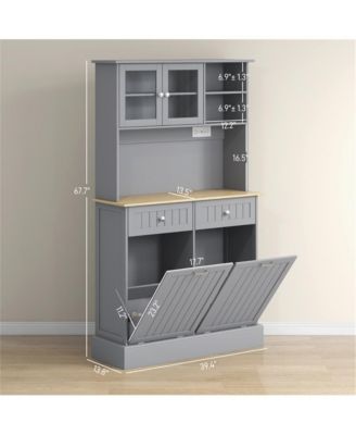 Modern Kitchen Storage Cabinet with Doors and Shelves for Pantry and Dining Room Use