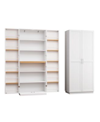 Kitchen Pantry Cabinet with Doors and Adjustable Shelves for Dining or Living Room