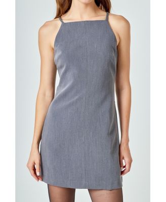 Women's High Neck Fitted Mini Dress