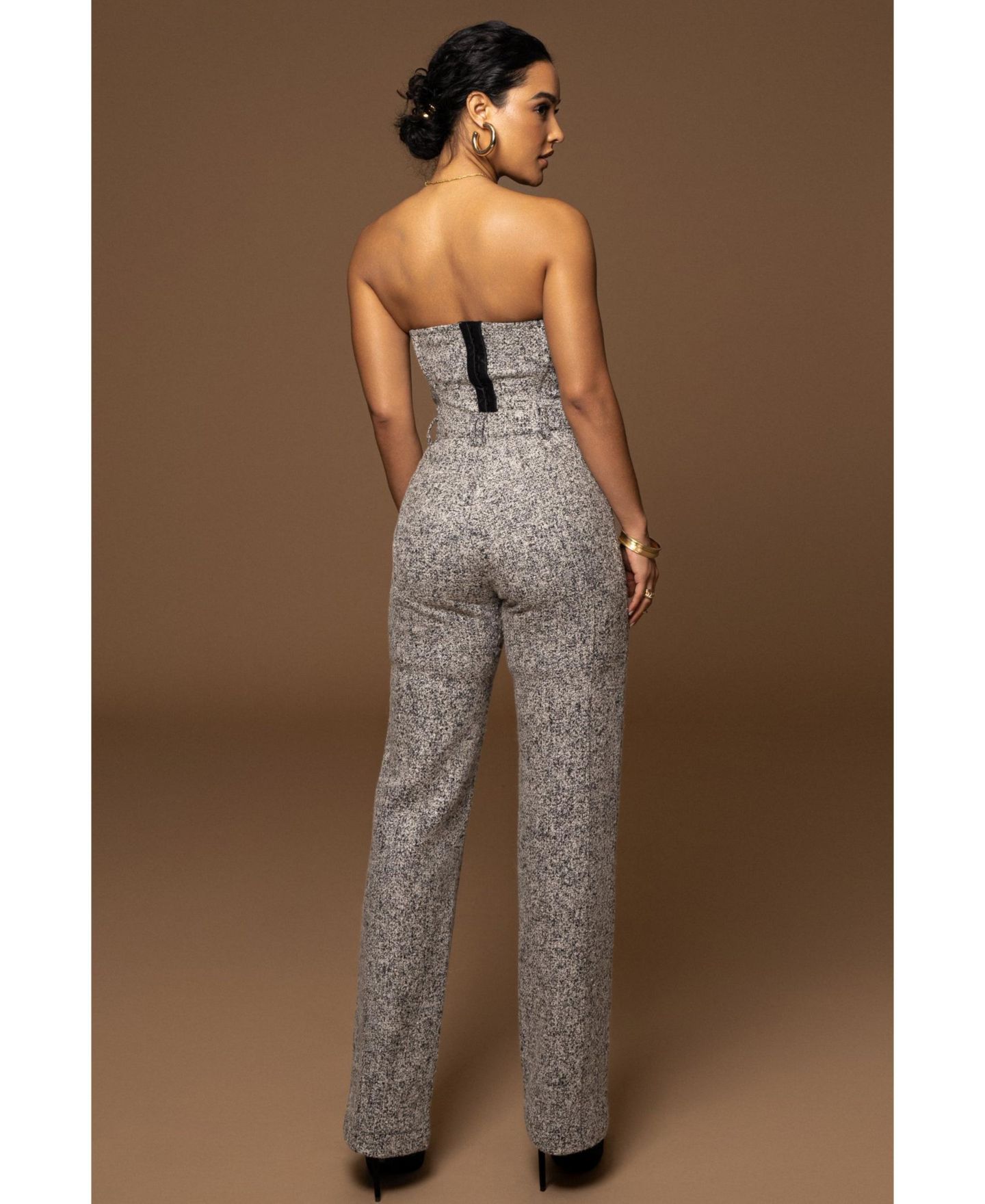 Женские брюки JLUXLABEL Stay Sharp Tweed Trouser, цвет: Серый — фото 4