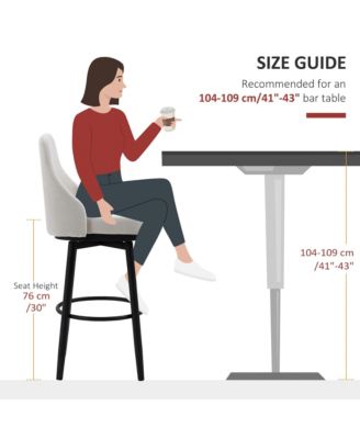 Modern Bar Stools, Set of 2 Swivel Kitchen Bar Chairs,