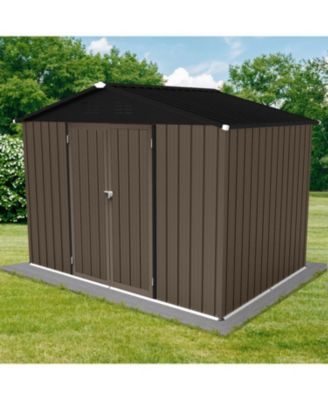 Metal garden sheds 8ftx6ft outdoor storage sheds Brown + Black