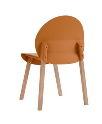 Tropical Orange Chairs - Red Oak Legs, Dining Set (4-Pack)