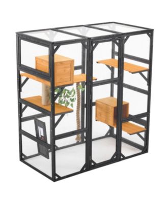 Outdoor Cat House Catio with Condos