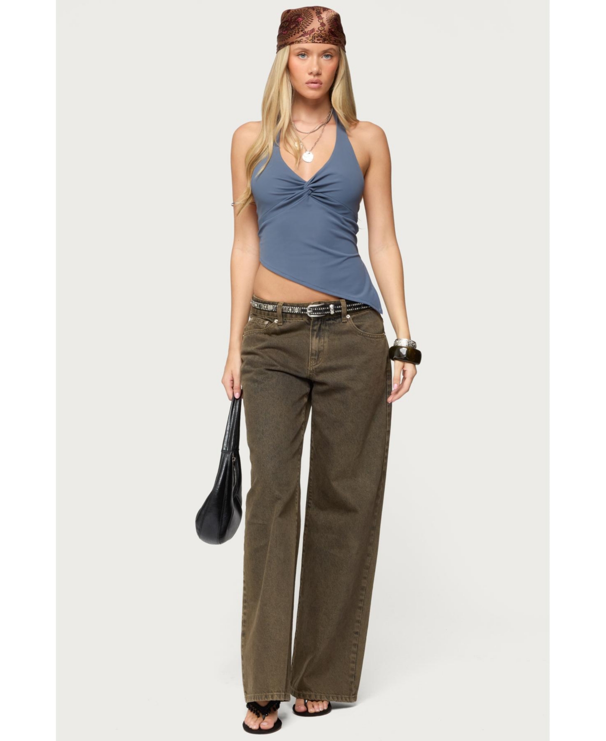 Edikted Women's Susanna Asymmetric Twist Halter Top