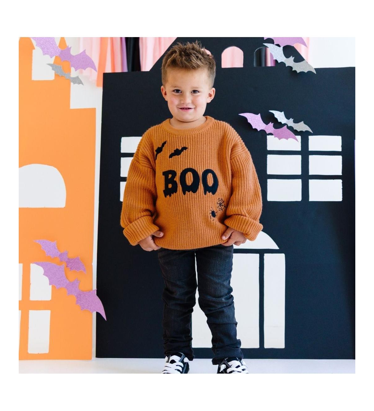 Sweet Wink Toddler Boys Boo Drip Halloween Knit Sweater