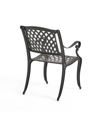 Cayman Arch Mesh Aluminum Dining Chairs Set of 2 Outdoor Patio Seating