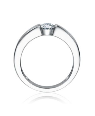 Two Tone with Clear Cubic Zirconia Band Ring