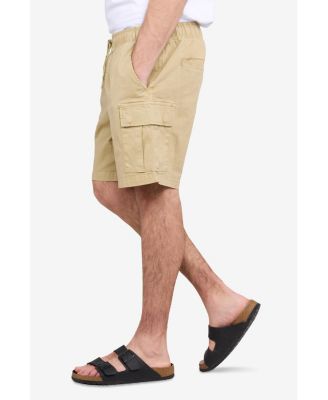 Men's 6 Inches Elastic Pull On Waistband Twill Cargo Shorts