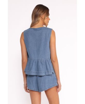 Women's Graciana Denim Short Set - Blue