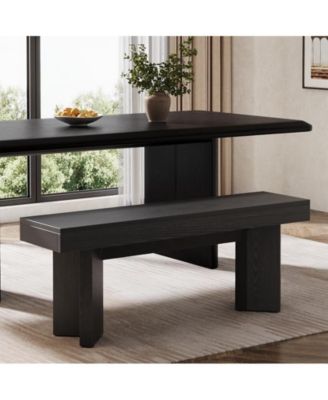 Wooden Entryway Bench, 47" Farmhouse Indoor End of Bed Bench