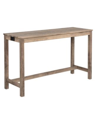 4 Piece Bar Table Set with Power Outlet and 3 Padded Stools for Dining or Living Room