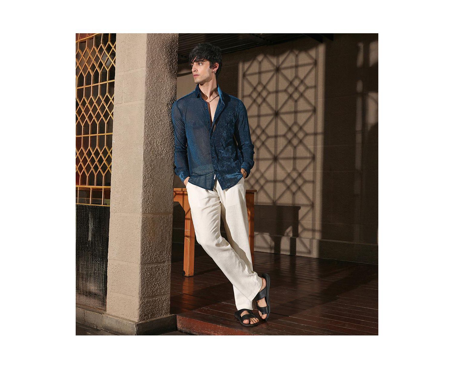 Men's Men 's Solid Velvet Shirt
