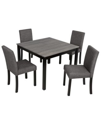 5 Piece Wooden Dining Table Set with 4 Chairs for Kitchen or Dining Room