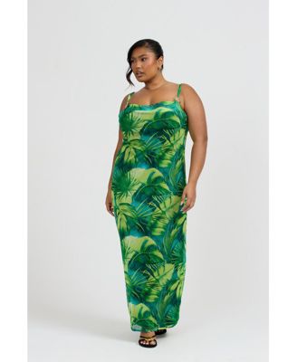 Women's Print Trim Maxi Dress