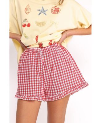 Women's Daphne Short Set - Yellow Red Gingham