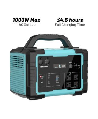 1000W Portable Power Station, 1024Wh Solar Generator with AC Outlet & LED Light