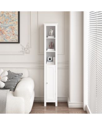 66.92 in Slim Tall Bathroom Cabinet with Adjustable Shelves and 1 Door