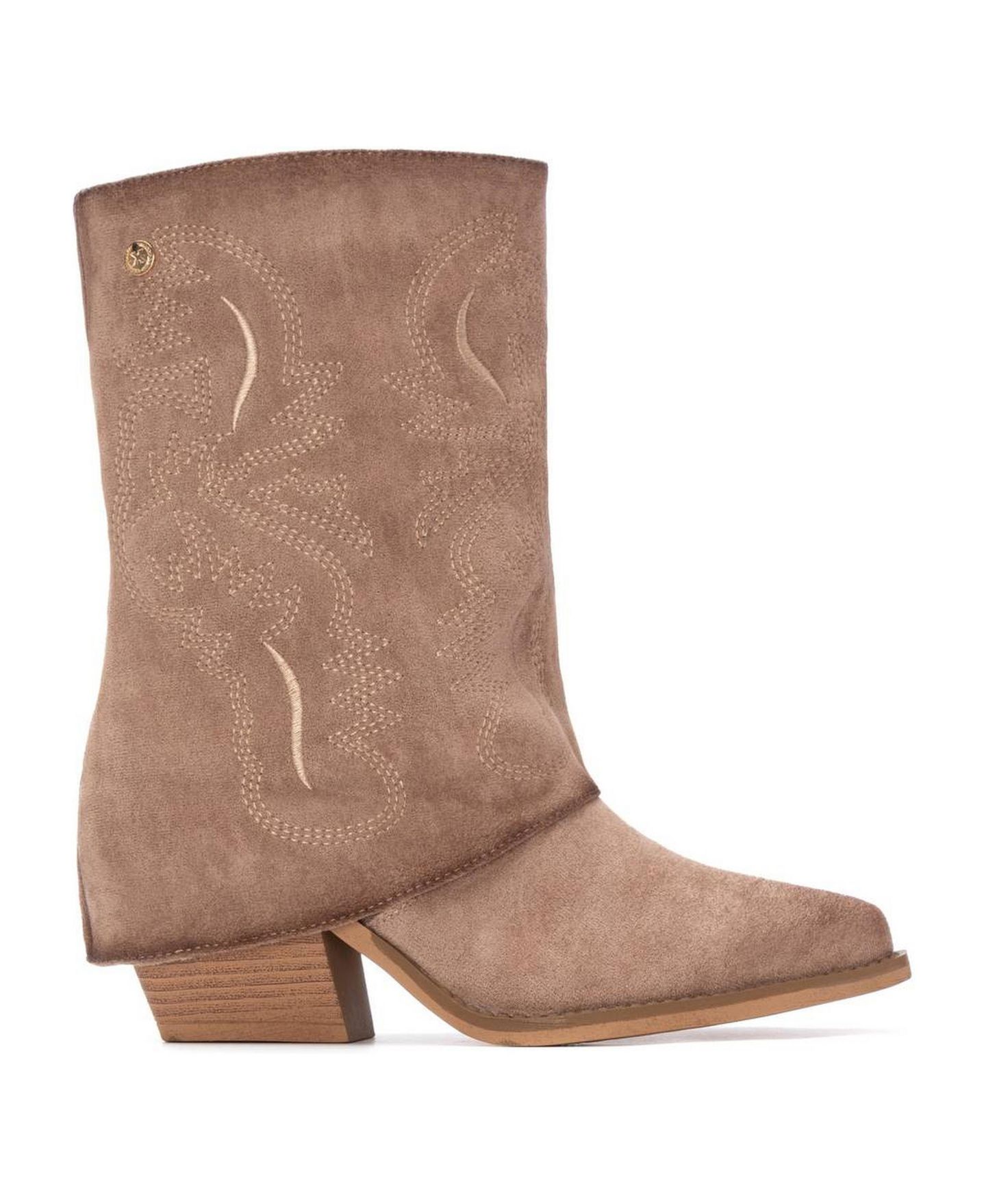 Женские ботинки XTI Suede Foldover Booties, цвет: Бежевый — фото 3