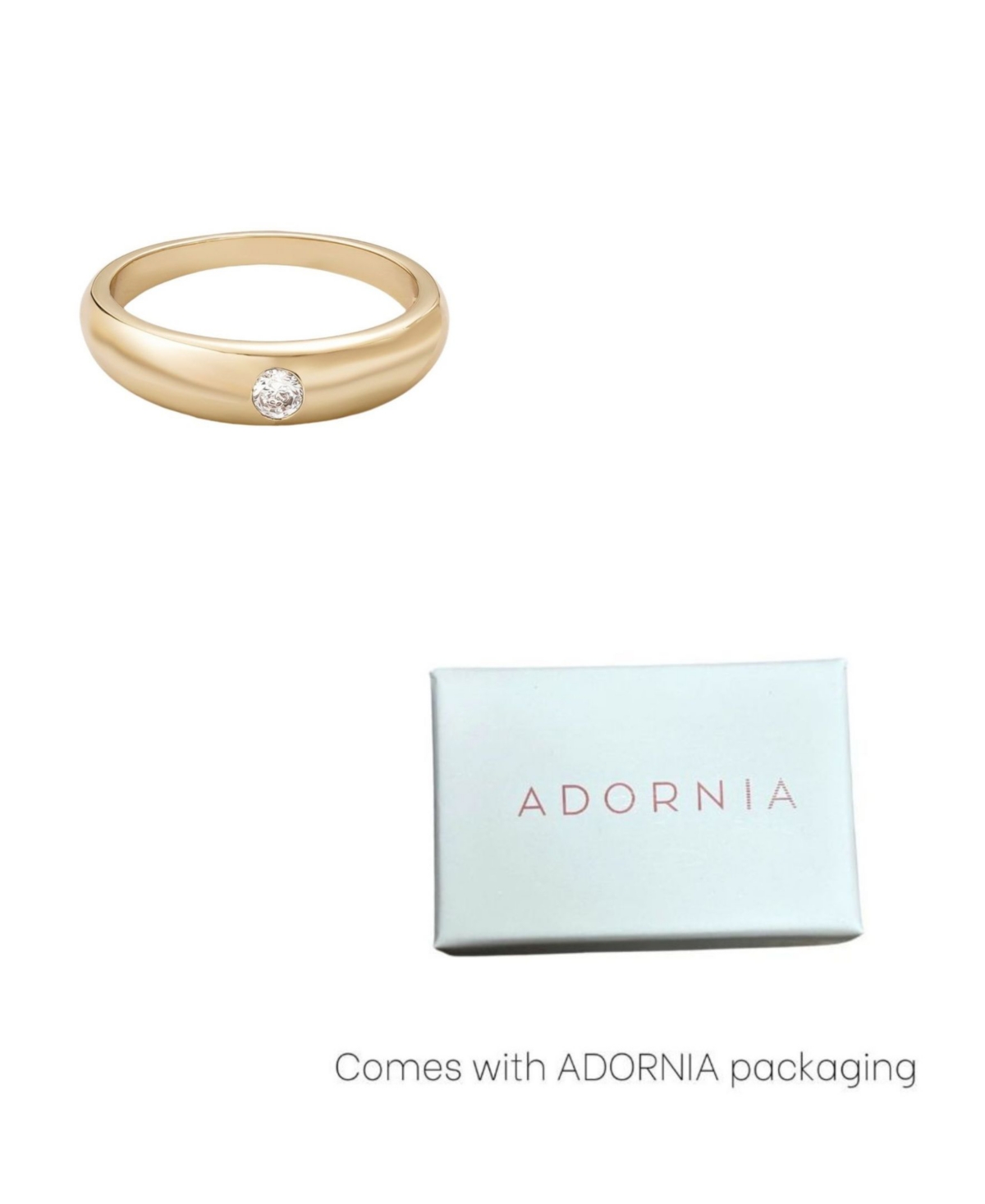 Adornia Gold Cubic Zirconia Chubby Band Ring In Gold