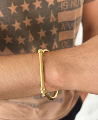 Tarnish Resistant Gold Screw Cuff Bracelet