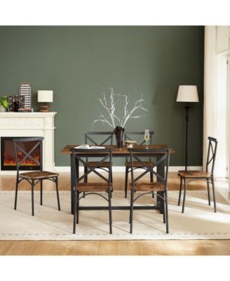 7 Piece Dining Table Set with Chairs for Kitchen, Breakfast Nook or Living Room