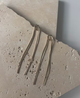 Gold Plated Slinky Rope Chain Sweeper Earrings