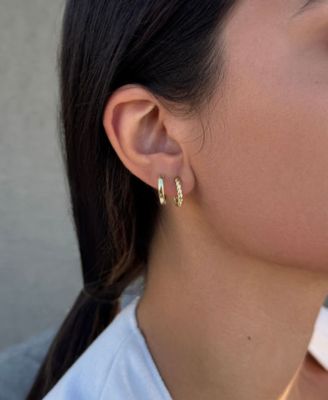 Gold Plated Hoop Earrings Set