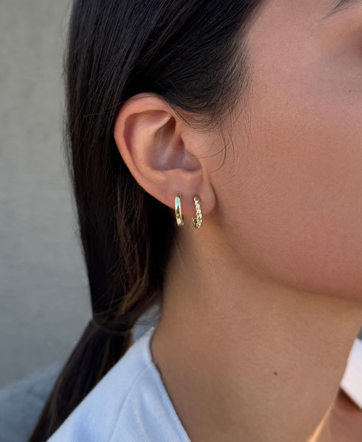 Adornia Gold Hoop Earrings Set