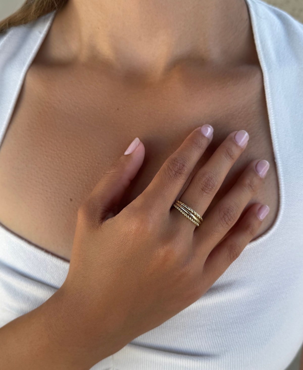 Adornia Gold Plated Thin Stacking Band Set