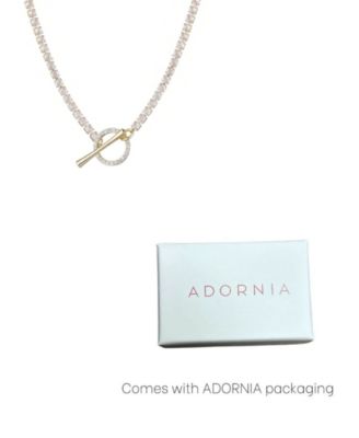 Gold Plated Crystal Toggle Tennis Necklace