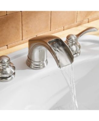 8 in. Waterfall Widespread 2-Handle Bathroom Faucet In Brushed Nickel