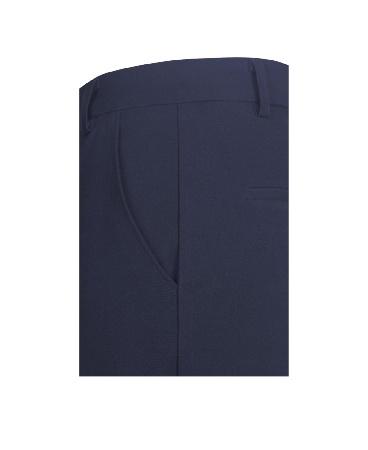 Miss Circle Women Yanin Navy Low-Rise Straight Leg Pants