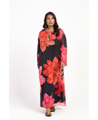 Women's Long Sleeve Floral Maxi Dress