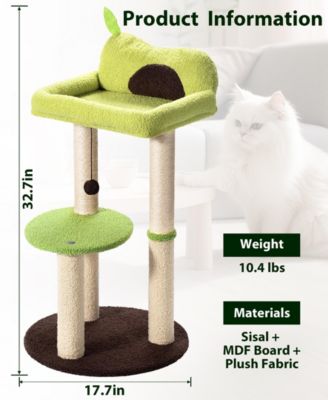 33-Inch 3-Tier Cat Tree – Stable, Scratch-Friendly & Fun Play Tower
