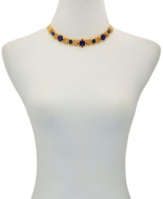 Glass Stone Gold-Tone Necklace