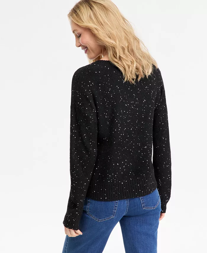 Women's Roving Sequin V-Neck Sweater - thumbnail 4