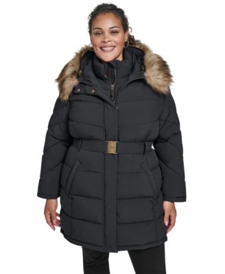 Plus Size Hooded Puffer Coat