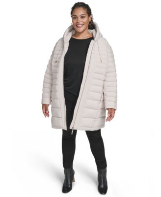 Plus Size Hooded Packable Puffer Coat