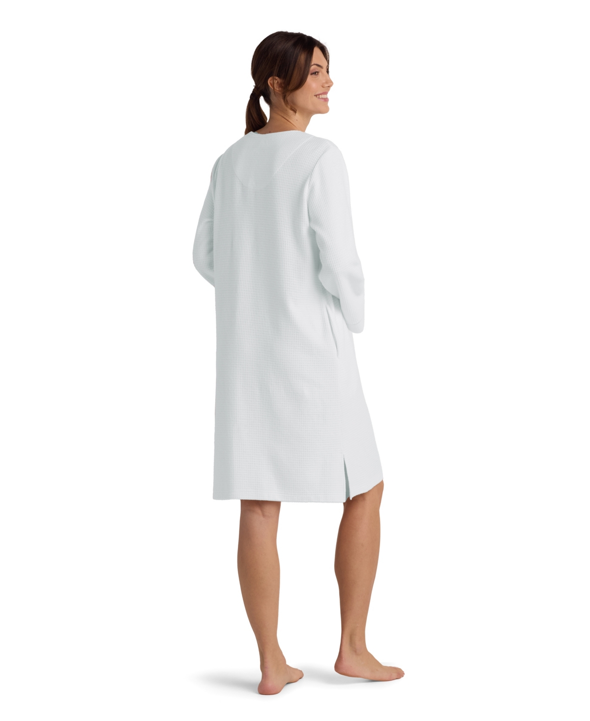 Miss Elaine Women's Embroidered Long Sleeve Robe In Green