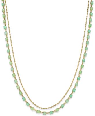 kate spade new york - Gold-Tone Aqua Stone Layer Necklace