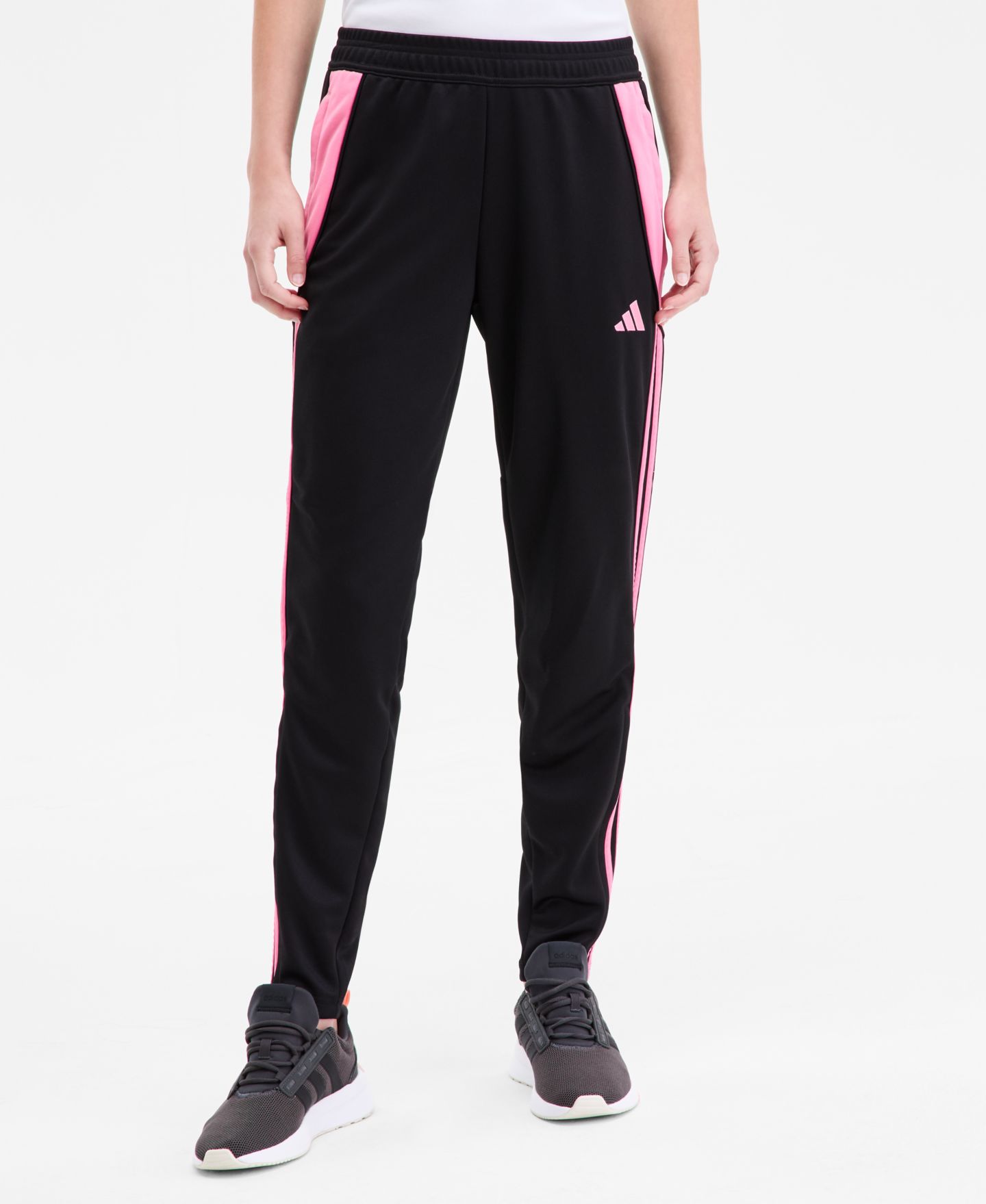 Женские брюки adidas Tiro 24 Slim-Fit Training, цвет: Чёрный / Розовый — фото 3