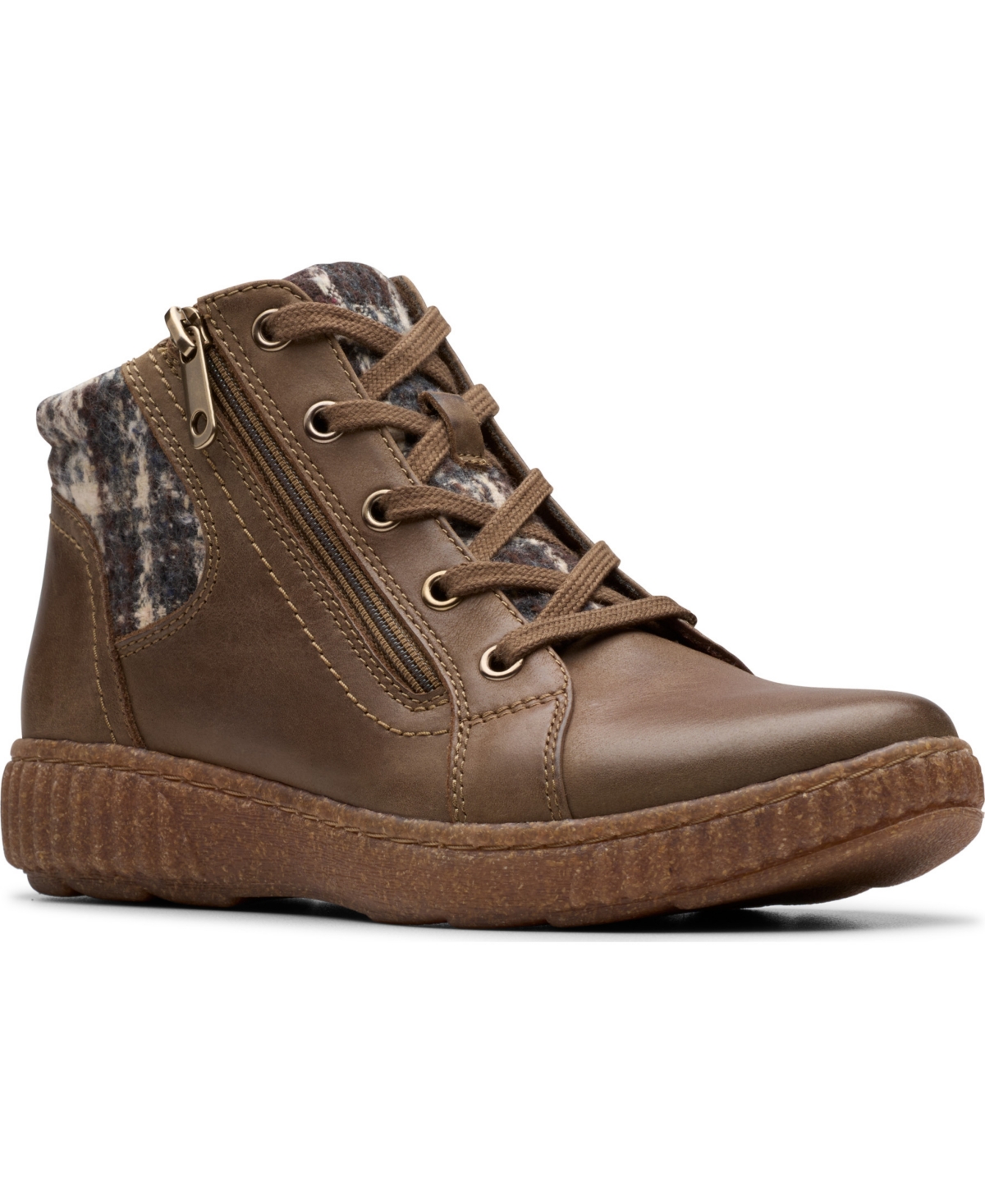 Clarks Women's Collection Caroline Spice Side Zip Booties In Brown