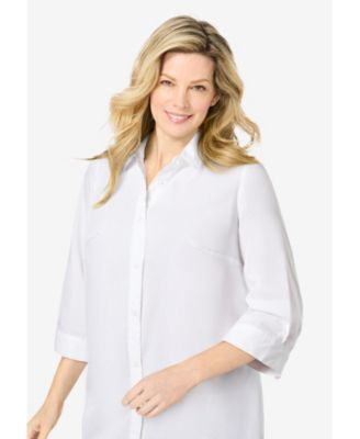 Plus Size Within Perfect Three Quarter Sleeve Shirt