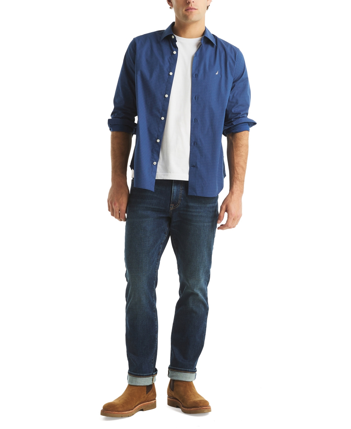 Nautica Men's Long-Sleeve Printed Shirt