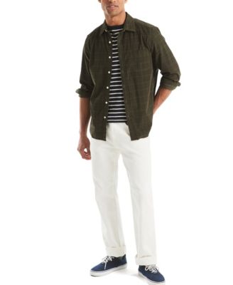 Men's Long Sleeve Corduroy Plaid Dobby Shirt