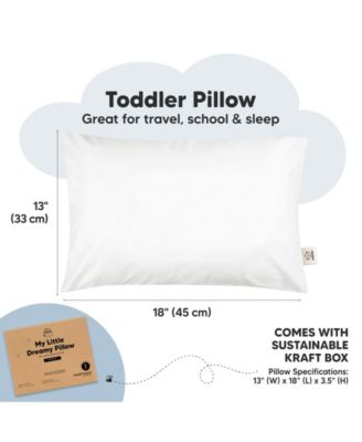 1pk Toddler Pillow, Soft Organic Cotton Toddler Pillows for Sleeping, 13X18 Kids Pillow