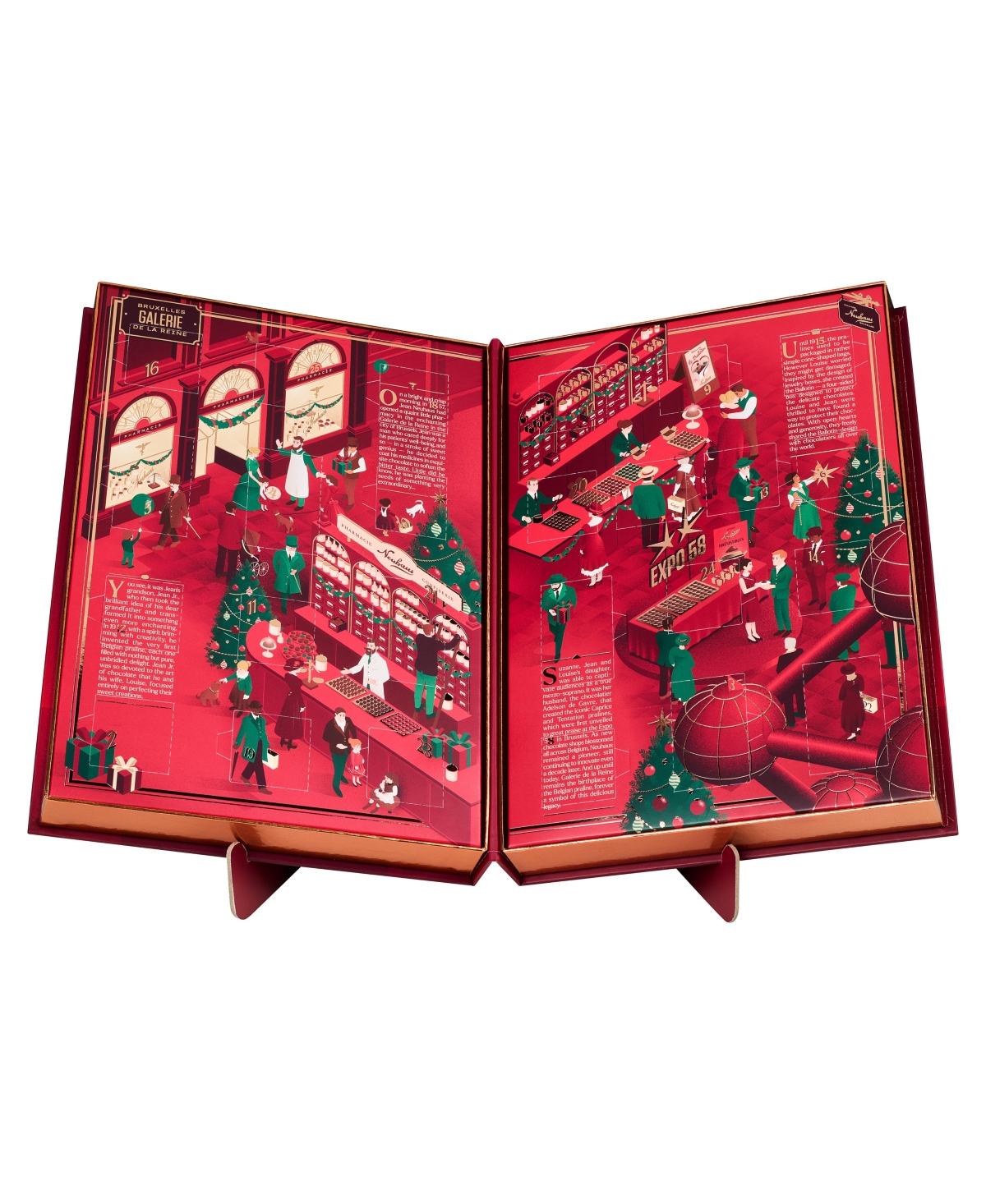Neuhaus Holiday Assorted Chocolate Advent Calendar Book, 25 Pieces In Red