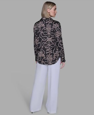 Women's Printed Collared Neck Blouse